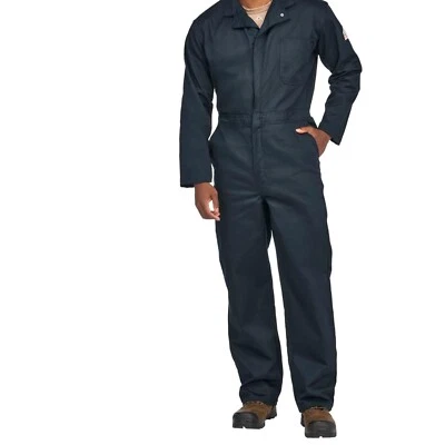 Men's 9 Oz Twill Cotton Flame Resistant Coverall with Hemmed Sleeves - Size 46 - Image 1 of 4