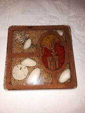 Vintage MCM Lucite Seagull, Shells And Sand Trivet. Made In The USA