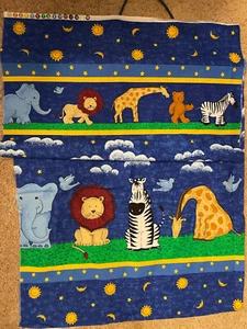 Daisy Kingdom Double Animal Print Sun Moon Clouds ~ Mottled Blue Fabric 22” Plus - Picture 1 of 7