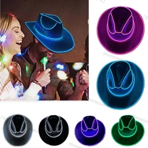 Cowgirl Cowboy Hut Disco LED Western Cowboy Hut Kostüm Spielen Dress Up Party - Bild 1 von 21