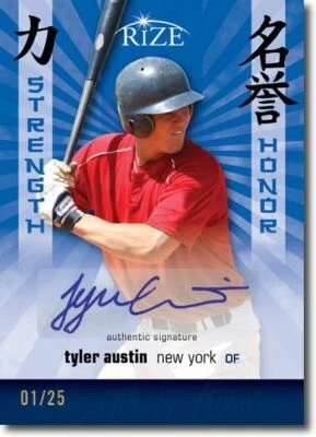TYLER AUSTIN 2012 Rize Rookie BLUE Auto STRENGTH & HONOR RC #/25 - Image 1 of 2