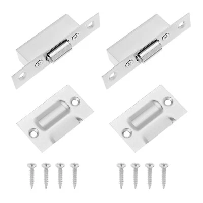 2 Set Adjustable Roller Catch Stainless Steel Silent Door Latch Fits Cupboards - Image 1 of 4