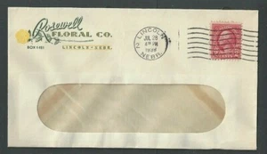 1938 Lincoln Ne Rosewell Floral Co In Yellow & Green W/Back Logo Flowers By Wire - Picture 1 of 2