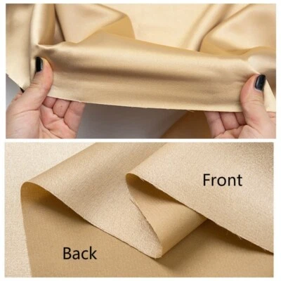 DIY Shiny Satin Fabric Faux Silk Plain Cloth Sewing Craft Cloth Material Sewing - Image 1 of 4