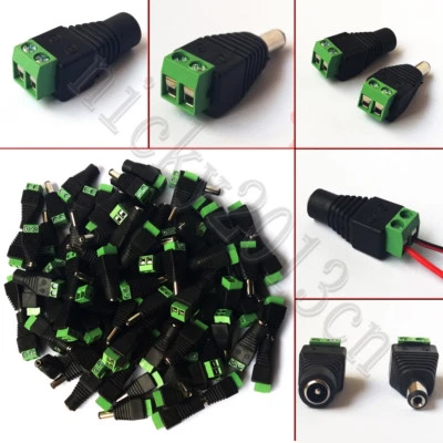 DC Connector Male Female Jack Plug Adapter 2.1mm 5.5mm for LED Strip Light - Image 1 of 3