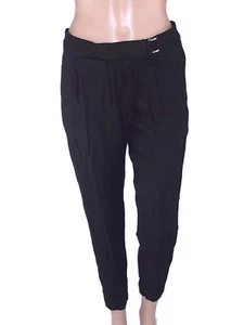 Zara Pantalone Da Donna Taglia S Small Nero Skinny Casual Fibbia Cintura - Picture 1 of 11