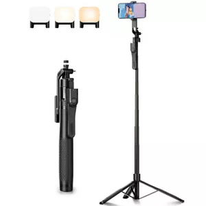 84" Selfie Stick Remote Tripod Stand w/Fill Light For Cell Phone Video Recording - Picture 1 of 15