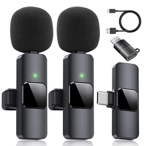 Microfono Mini Inalambrico De Para Celular Iphone O Android 2 Solapa Micrófonos - Picture 1 of 7