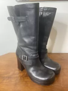 Harley-Davidson Women's Soho Hi 10 Black Motorcycle Biker Boots Buckle #81188 - Picture 1 of 11