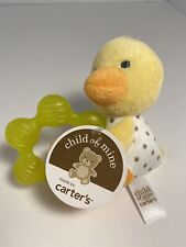 NWT Vtg Carter’s Child Of Mine Yellow & Orange Plush Ducky, Water Filled Teether