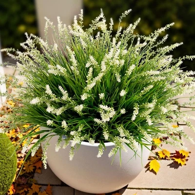 Artificial Faux Plants Flowers for Outdoor Decorations, Fake Monkey Grass for... - Image 1 of 4