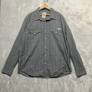 Lucky Brand Herren Western Hemd 2XL grau langarm Azteken Streifen Perlen Druckknopf NEU - Bild 1 von 13