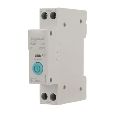 63A WIFI Smart Switch Breaker Wireless Phone Remote Control DIN35 Rail Cycle - Image 1 of 4