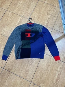 Diesel Abstract Color Long Sleeve Sweater Women's Size M Cardigan Y2K 90s Rare - Picture 1 of 20