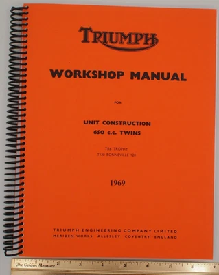 Triumph Workshop Manual 1969 Unidad 650 cc Twins, Bonneville 120, TR6 Trophy #142 Foto 1 de 4