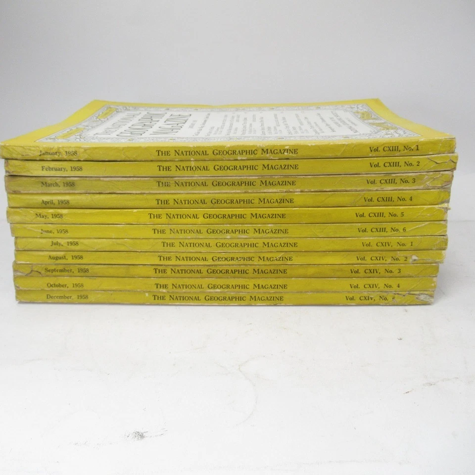 National Geographic Magazines 1958 (11 Months) Preloved - Image 1 of 4