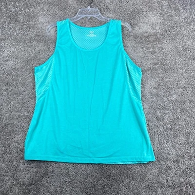 Zone Pro Active Shirt Women's Plus Size 2X Sleeveless Teal Crew Neck Polyester - Image 1 of 4