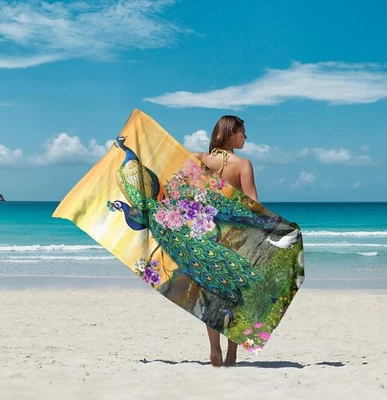 alottagifts Microfiber Sand Free Beach Towel Bath Towel Brand NEW Peacock - Image 1 of 3