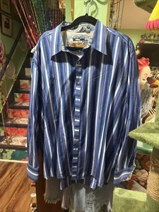 Camisa para hombre Robert Graham con botones 3X marrón dorado bordado - Imagen 1 de 4