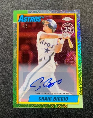 2025 Topps Update Craig Biggio Chrome Silver Pack Mojo Refractor Red Auto #4/5 - Image 1 of 2