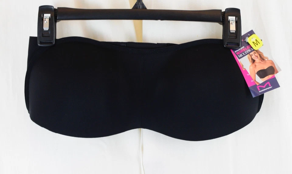 Maidenform DM7685 Pure Comfort Strapless Wireless Bra Black Size Med.