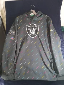 LAS VEGAS RAIDERS Nike 2021 Crucial Catch Sideline Performance Hoodie Men's XL - Picture 1 of 22