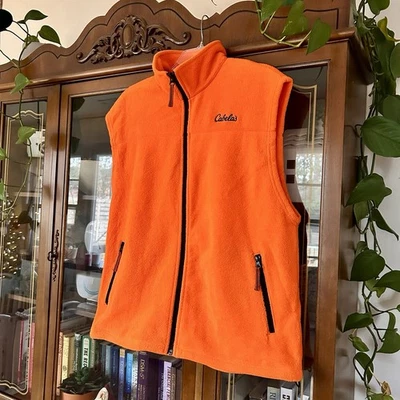 Cabelas Blaze Orange Fleece Vest Men’s Sz M - Image 1 of 3