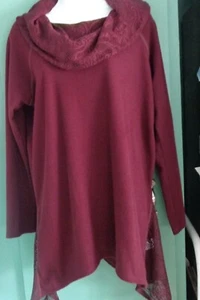 One World Lace Cowl Neck Sweater/Top XL - Bild 1 von 7