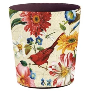 Leather Trash Can Retro Decorative Waste Basket 10L Capacity Small Waste Pape... - Picture 1 of 7