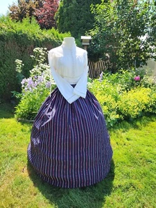 Victorian Civil War Skirt Handmade Reenactment Costume Pioneer Full Sweep - Picture 1 of 23