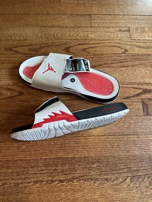 Sandalias Nike Air Jordan Hydro V 5 retro para hombre talla 13 blancas/negras/rojo fuego Foto 1 de 3