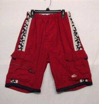 Bermuda Plugg Co. Vintage Vermelha Azul Branca Floral Caveiras Masculina Pequena - Imagem 1 de 4