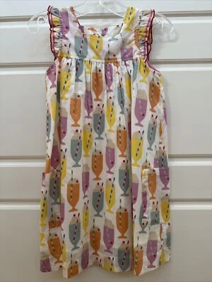 Vestido Rosa Pollo Niñas Multicolor Usado en Excelente Condición Talla 7 Batido de Leche Foto 1 de 4