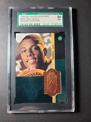 1998-99 SPx Finite PAUL PIERCE RC Rookie #1048/2500 SGC 86 NM+ #220 Celtics - Image 1 of 4