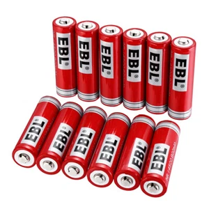 12Pcs EBL 14500 Battery 800mAh Li-ion 3.7V Rechargeable Batteries For Flashlight - Picture 1 of 12