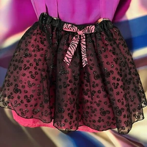Disney Parks Authentic Girl’s Size L Tutu Skirt Pink And Black FUN SPARKLY - Picture 1 of 8
