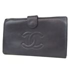Authentic CHANEL COCO Mark wallet leather [Used]