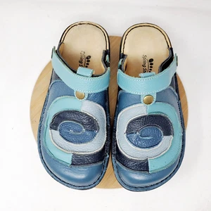 Spring Step Lollipop Clog Womens 38 Blue Leather Patchwork Mule Comfort Shoes - Picture 1 of 13