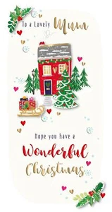Lovely Mum Christmas Cosy Home Luxury Handmade 3D Greeting Card Talking Pictures - Picture 1 of 1