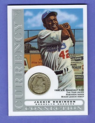 2003 TOPPS GALLERY JACKIE ROBINSON 1946 Roosvelt silver dime Brooklyn Dodgers  - Image 1 of 2