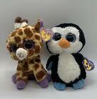 Ty Beanie Boos Waddles And Safari Giraffe And Penguin Plush Toys Stuffed Animals