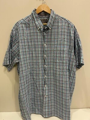 Daniel Cremieux Shirt Mens Blue Print Cotton Short Sleeve SZ 3XT - Image 1 of 4