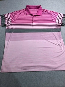 Camisa polo de golf Antigua para hombre 2XL XXL rosa a rayas - Daytona Beach Golf Club - Imagen 1 de 9