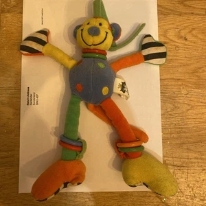 Little Jellycat Hoopy Harlekin Monkey with crinkly paws & glock guter Zustand - Bild 1 von 17