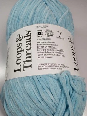 Loops & Threads Skinny Chenille Yarn-Whale-524 Yards-100% Polyester - Image 1 of 3