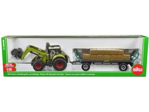 2023 Claas Tractor with Square Bale Grab Green 1/50 Diecast Model by Siku - Picture 1 of 3