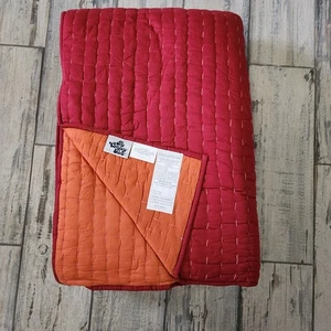 Steppdecke The Company Store King 94 x 100 rot orange leicht neu ohne Etikett - Bild 1 von 8