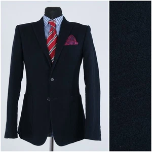Navy Blue Blazer 36R UK Size COUNTRY ROAD Mens Wool Sport Coat Jacket - Picture 1 of 13