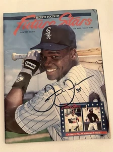 Frank Thomas Beckett Baseball 1991  Autographed Magazine JSA HOF inscription - Picture 1 of 2
