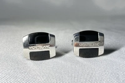 Auténticos gemelos Montblanc Meisterstuck ónix negro y plata de ley 925 Foto 1 de 4